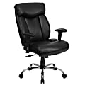 Flash Furniture HERCULES Big & Tall Leather High-Back Swivel Chair With Adjustable Arms, Black