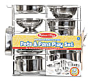 Melissa & Doug Pretend Play Educational Toys, Deluxe Stainless Steel Pots & Pans Play Set 1 thumbnail image