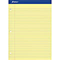 Ampad Perforated 3 Hole Punched Ruled Double Sheet Pad,&nbsp;Wide/Legal Rule, 100 Sheets, 8 1/2" x 11", Canary Yellow 1 thumbnail image