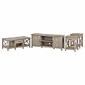 Bush® Furniture Key West TV Stand for 70" TV With Coffee Table And End Tables, Washed Gray, Standard Delivery 1 thumbnail image
