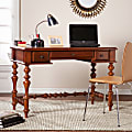 Southern Enterprises Huntleigh Turned-Leg Wood Desk, Buckeye Oak, Standard Delivery 1 thumbnail image