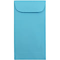 JAM Paper® Coin Envelopes, #7, Gummed Seal, 30% Recycled, Blue, Pack Of 25