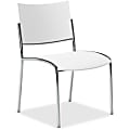 Mayline® Escalate Series Stackable Bistro Chair, White/Silver, Set Of 4