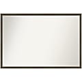 Amanti Art Non-Beveled Rectangle Wood Framed Bathroom Wall Mirror, 25-1/2” x 37-1/2”, Svelte Clay Gray