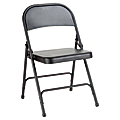 Alera Steel Folding Chairs, Graphite, Carton Of 4