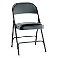 Alera Steel Folding Chairs, Padded Seat, Graphite, Carton Of 4
