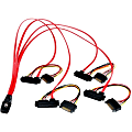 StarTech.com 50cm Internal Serial Attached SCSI Mini SAS Cable - SFF8087 to 4x SFF8482 - 1 x SFF-8087 Male Mini-SAS - 4 x Male SATA Power, 4 x SFF-8482 Mini-SAS - Red