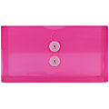 JAM Paper® Booklet Plastic Envelopes, #10, Button & String Closure, Fuchsia Pink, Pack Of 12 1 thumbnail image