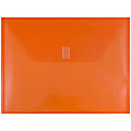 JAM Paper® Plastic Booklet Envelopes, Letter-Size, 9 3/4" x 13", Hook & Loop Closure, Orange, Pack Of 12 1 thumbnail image