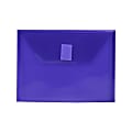 JAM Paper® Plastic Booklet Envelopes With Hook-And-Loop Fastener, 5 1/2" x 7 1/2", Gummed Seal, Purple, Pack Of 12 1 thumbnail image