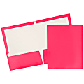 JAM Paper® Glossy 2-Pocket Presentation Folders, Hot Pink, Pack Of 6
