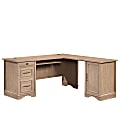 Sauder® Rollingwood 66"W L-Shaped Computer Desk With Filing Drawer, Keyboard Shelf And CPU Storage, Brushed Oak