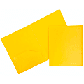 JAM Paper® Heavy-Duty 2-Pocket Plastic Presentation Folders, 9" x 12", Yellow, Pack Of 6 1 thumbnail image