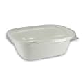 StalkMarket® Jaya® Compostable Hinged Rectangular Containers, 64 Oz, White, Pack of 200