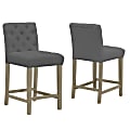 Glamour Home Alee Bar Stools, Gray/Antique Wood, Set Of 2 Stools
