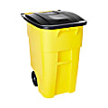 Rubbermaid® Brute Square Plastic Rollout Container, 50-Gallons, Yellow 1 thumbnail image