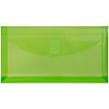 JAM Paper® Plastic Booklet Envelopes, #10, Hook-And-Loop Closure, Lime Green, Pack Of 12 1 thumbnail image