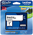 Brother P-touch TZe251, Laminated, ~1 in x 26.2 ft (24mm x 8m), Black on White Label Tape 1 thumbnail image