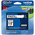 Brother P-touch TZe231, Laminated, 1/2" x 26.2 ft (12mm x 8m), Black on White Label Tape 1 thumbnail image