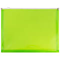 JAM Paper® #10 Plastic Envelopes, Zipper Closure, Lime Green, Pack Of 12