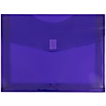 JAM Paper® Plastic Booklet Envelopes, Letter-Size, 9 3/4" x 13", Hook & Loop Closure, Classic Purple, Pack Of 12