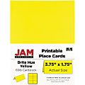 JAM Paper® Printable Foldover Place Cards, 3 3/4" x 1 3/4", Yellow, Pack Of 12 1 thumbnail image