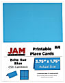 JAM Paper®  Printable Place Cards, 3 3/4" x 1 3/4", Blue, Pack Of 12