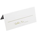 JAM Paper® Table Number Place Cards, 3 3/8" x 1 3/8", Gold/White, Pack Of 50