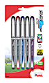 Pentel® EnerGel™ NV LiquidGel Rollerball Pens, Medium Point, 0.7 mm, Silver Barrels, Assorted Ink Colors, Pack Of 5