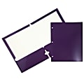 JAM Paper® Glossy 3-Hole-Punched 2-Pocket Presentation Folders, Purple, Pack of 6 1 thumbnail image