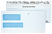 Quality Park® Double-Window Envelope With Gummed Flap, #9, 4 1/2" x 8 7/8", 30% Recycled, White, Box Of 100