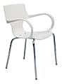 Alba Sofia Reception Chairs With Armrests, White/Chrome, Pack Of 4 1 thumbnail image