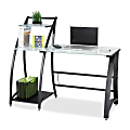 Safco Tempered Glass Computer Workstation, Black/Clear 1 thumbnail image