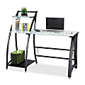 Safco Tempered Glass Computer Workstation, Black/Clear