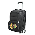 Denco Nylon Expandable Upright Rolling Carry-On Luggage, 21"H x 13"W x 9"D, Chicago Blackhawks, Black