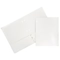 JAM Paper® Glossy 3-Hole-Punched 2-Pocket Presentation Folders, White, Pack of 6 1 thumbnail image