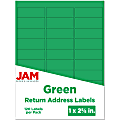JAM Paper® Mailing Address Labels, Rectangle, 2 5/8" x 1", Green, Pack Of 120