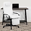 Flash Furniture Ergonomic Bonded LeatherSoft™ High-Back Reclining Swivel Chair, White/Black