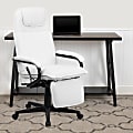 Flash Furniture Ergonomic LeatherSoft™ Faux Leather High-Back Reclining Swivel Chair, White/Black 1 thumbnail image