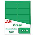 JAM Paper® Mailing Address Labels, Rectangle, 2" x 4", Green, Pack Of 120 1 thumbnail image