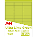 JAM Paper® Mailing Address Labels, Rectangle, 2 5/8" x 1", Lime Green, Pack Of 120