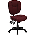 Flash Furniture Fabric Mid-Back Multifunction Ergonomic Swivel Task Chair, Burgundy/Black