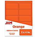 JAM Paper® Mailing Address Labels, Rectangle, 2" x 4", Orange, Pack Of 120