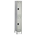 Safco® Double-Tier Two-Tone Locker With Legs, 78"H x 18"W x 12"D, Gray 1 thumbnail image
