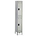 Safco® Double-Tier Two-Tone Locker With Legs, 78"H x 18"W x 12"D, Gray