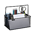 Mind Reader 4-Compartment Utensil or Supply Caddy with Handle, 4-3/4"H x 7"W x 10"L, Black 1 thumbnail image