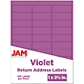 JAM Paper® Mailing Address Labels, Rectangle, 2 5/8" x 1", Purple, Pack Of 120