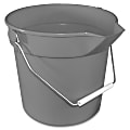 Impact Products 10-quart Deluxe Bucket - 10 quart - Rugged, Handle, Spill Resistant, Embossed, Acid Resistant, Alkali Resistant, Chemical Resistant, Heavy Duty, Rugged - 10.2" x 11.1" - Polypropylene - Gray - 12 / Carton 1 thumbnail image