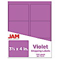 JAM Paper® Mailing Address Labels, Rectangle, 3 1/3" x 4", Purple, Pack Of 120