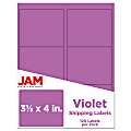 JAM Paper® Mailing Address Labels, Rectangle, 3 1/3" x 4", Purple, Pack Of 120 1 thumbnail image